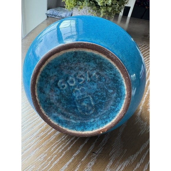RARE 60's Ursula Beyrau design Graflich Ortenburg ceramic Turquoise Vase 605/1 - Picture 8 of 8